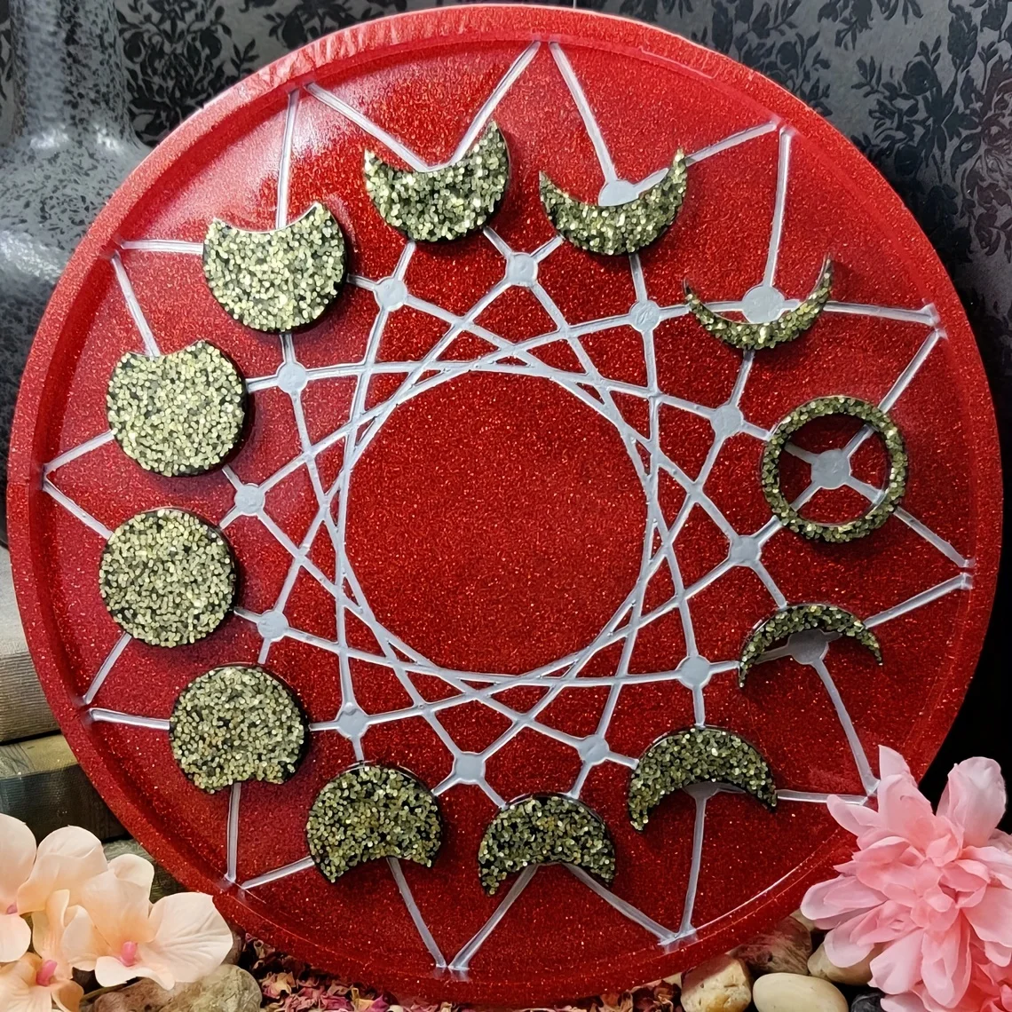 1pc bandeja de fase da lua molde de resina, relógio da lua bandeja de resina epóxi de eclipse lunar, usado para fazer jóias diy artesanato montado na parede