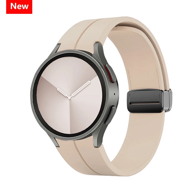 Tali Silikon Magnetik untuk Jam Tangan Samsung Galaxy 7 6 5 4 44Mm 40Mm/5 Pro 45Mm Gelang Jam Tangan Galaxy 6 Klasik 43Mm 47Mm Tali