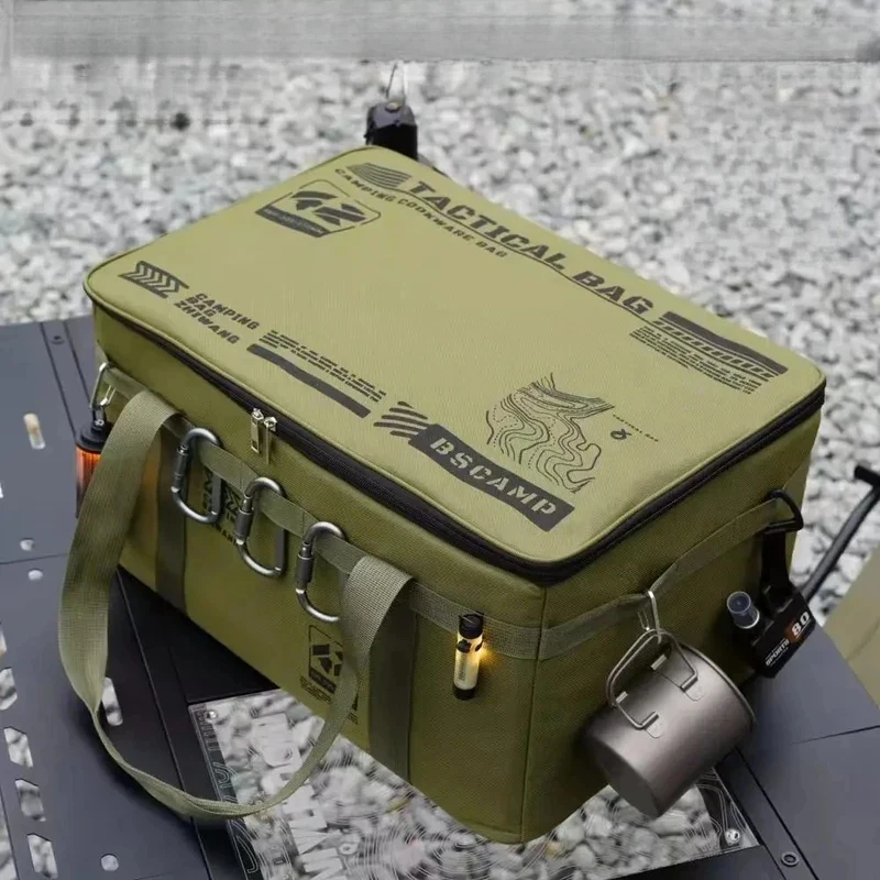 

30L Large Capacity Tactical Camping Storage Bag Insulated Waterproof Folding Box for Picnic Tableware Field Gear
