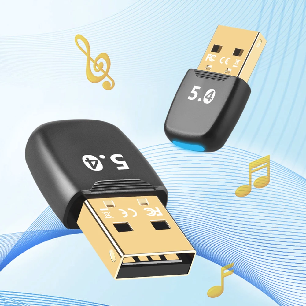 Usb bluetooth-compatível 5.4 adaptador transmissor de áudio receptor driver livre receptor de áudio de música para computador portátil