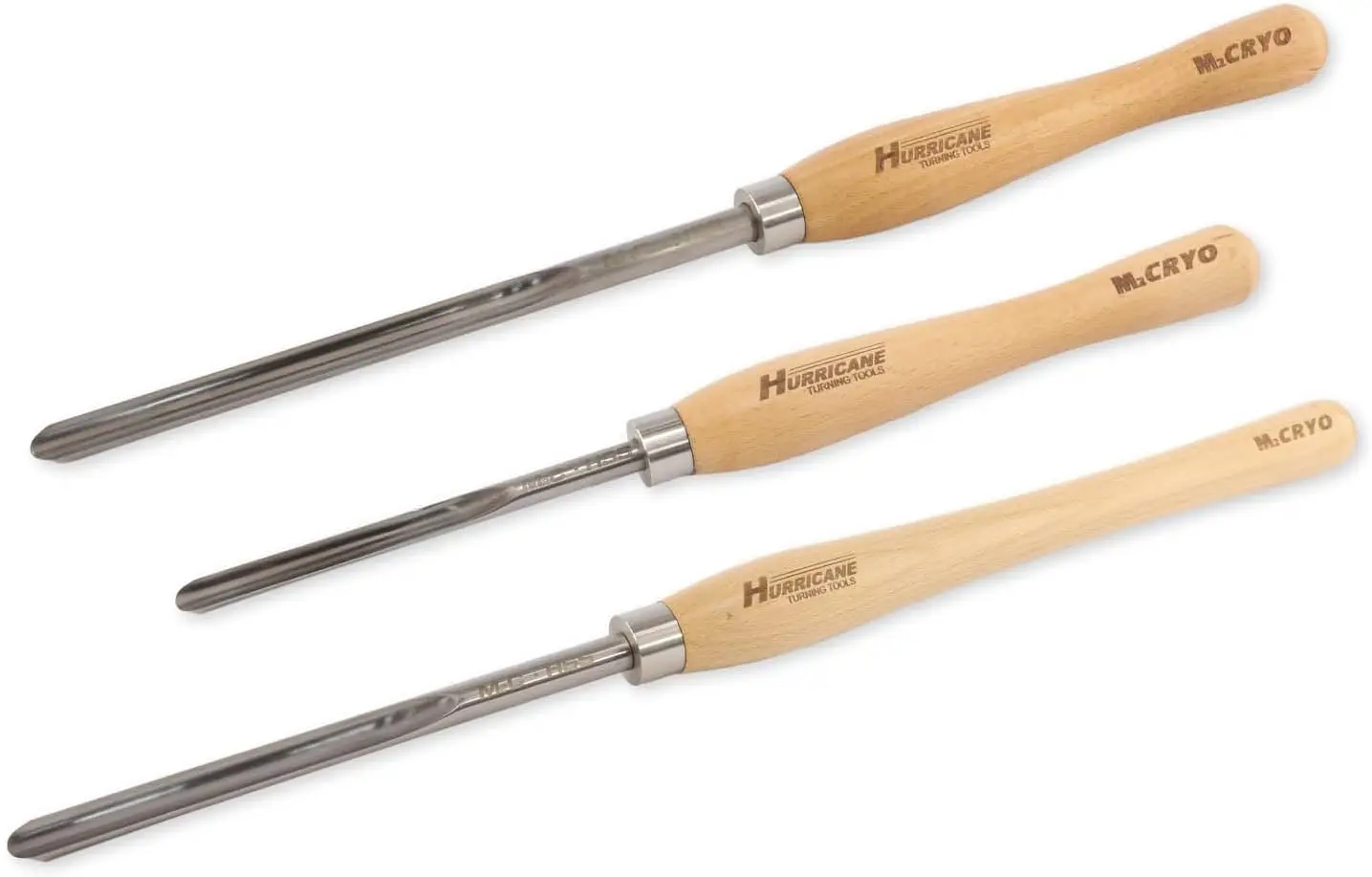 

CryoCut Series, Three Piece M2 Cryo Spindle Gouge Set (3/8", 1/2" and 5/8" Flute)