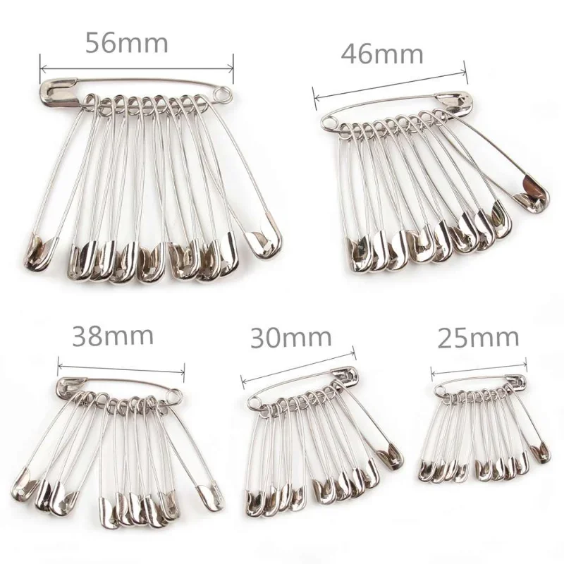 50 pz argento spille di sicurezza strumenti di cucito fai da te accessorio aghi in acciaio inox grande spilla di sicurezza piccola spilla accessori