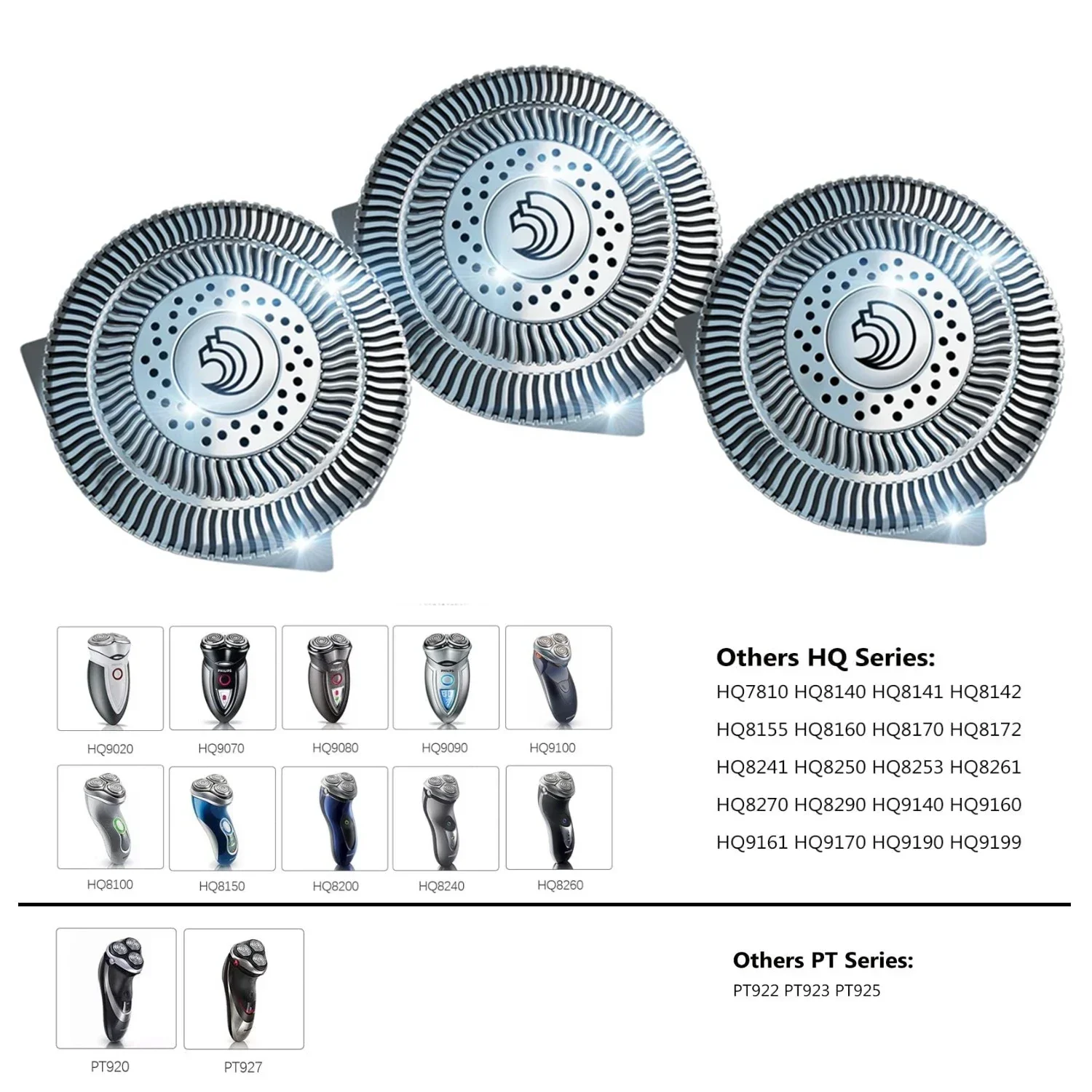 HQ-9 Replacement Head Blade for Philips Norelco Electric Shaver HQ9080 HQ9070 HQ8240/8260 PT920 8140XL 8150XL 8160XL 8170XL
