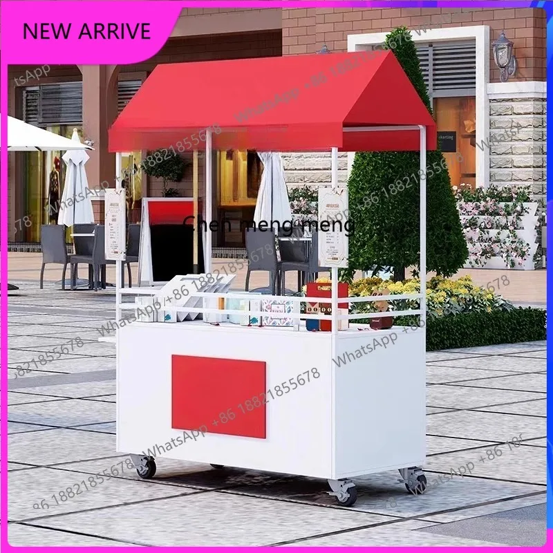 

Stall small push, mobile stall snack cart display stand night market, outdoor market stall promotion car H