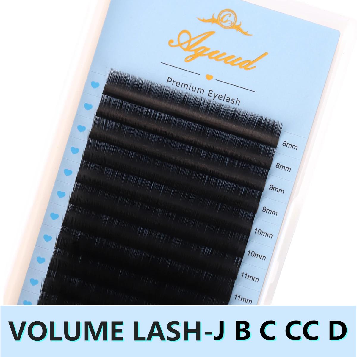 AGUUD NEW Normal Fanning Volume Lash Extension J B C CC D Curl Soft Mink Individual Matte Black Baby Eyelash Extension Cilia