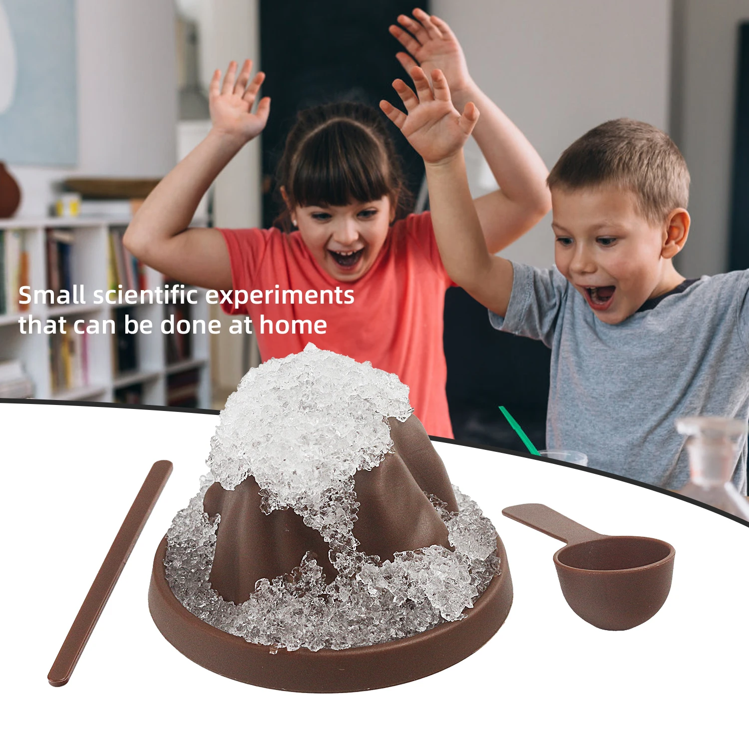 Conjunto de experimentos científicos diy, kit de experimento químico físico de erupção de vulcão de aprendizagem, brinquedo científico de produção tecnológica