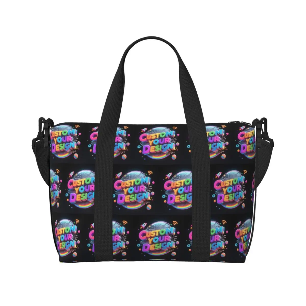 

Custom Custom Your Photo Logo Text Beach Tote Bag Women Extra Large Gym Carry On Personalized Image Travel Shopping Bags