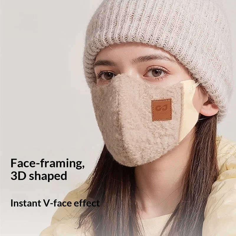 Winter Velvet Warm Mask Three-dimensional Face Small High Value Cycling Windproof Face Protection Outdoor Travel Cold Mask