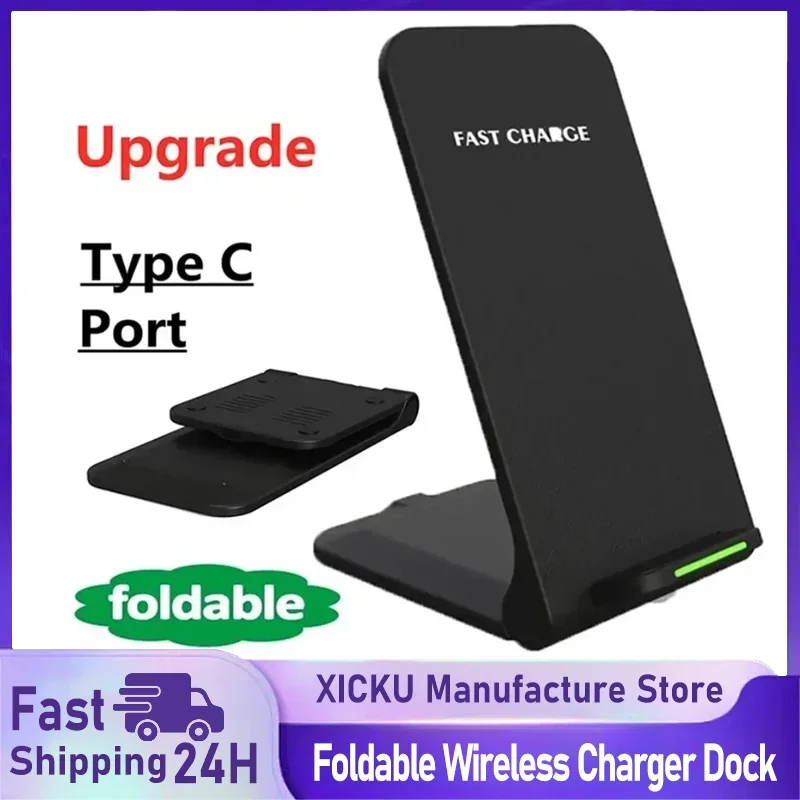 Wireless Charger Station Earphone Phone Fast Charging Charger Holder For iPhone 17 16 15 14 13 Pro Max Samsung S24 S23 Xiaomi