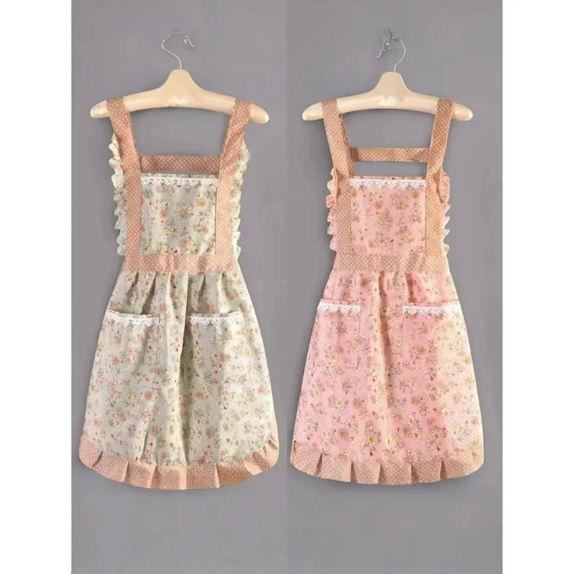 1Pc Kitchen Household Cooking Canvas Apron Women Oil-Proof Waterproof Adult Waist Fashion Coffee Shop Flower Shop Overalls Apron