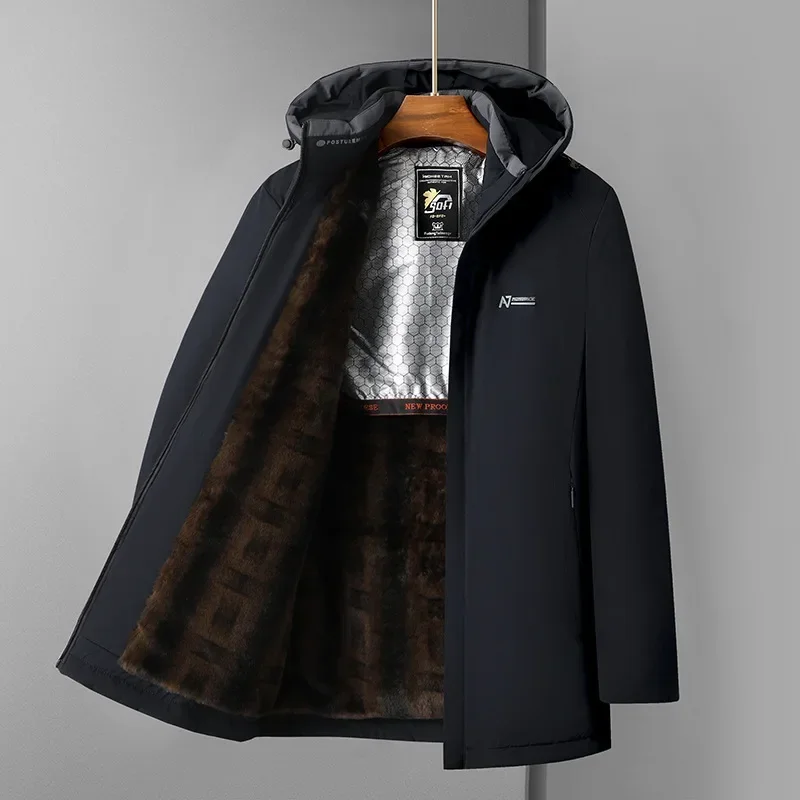 

Winter Clothing for Middle-aged and Elderly Men, Thick Solid Color Loose Cotton Clothing