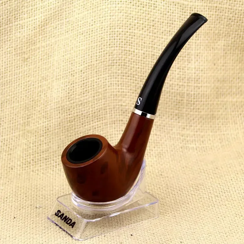 

Resin Ebony Wood Tobacco Pipe Retro Bakelite Bending Filter Pipe Potable Handheld Smoking Pipe Cigarette Accessories Men's Gifts