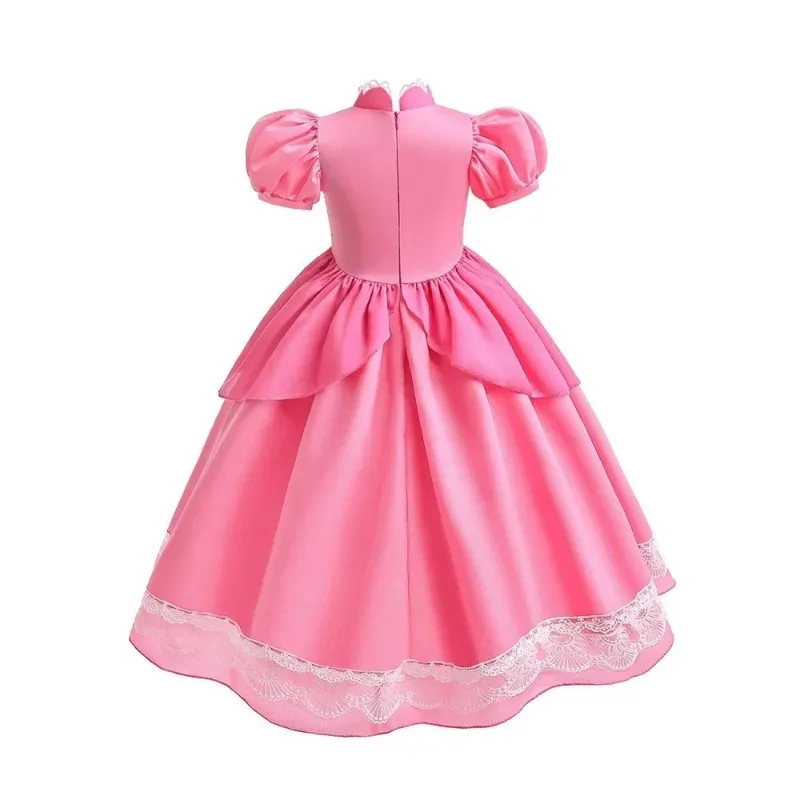 Game Pink Princess Cosplay Costume Peach Disguise Dress Full Set for Girls Gowns Halloween Carnival Party  Clothes Roleplay