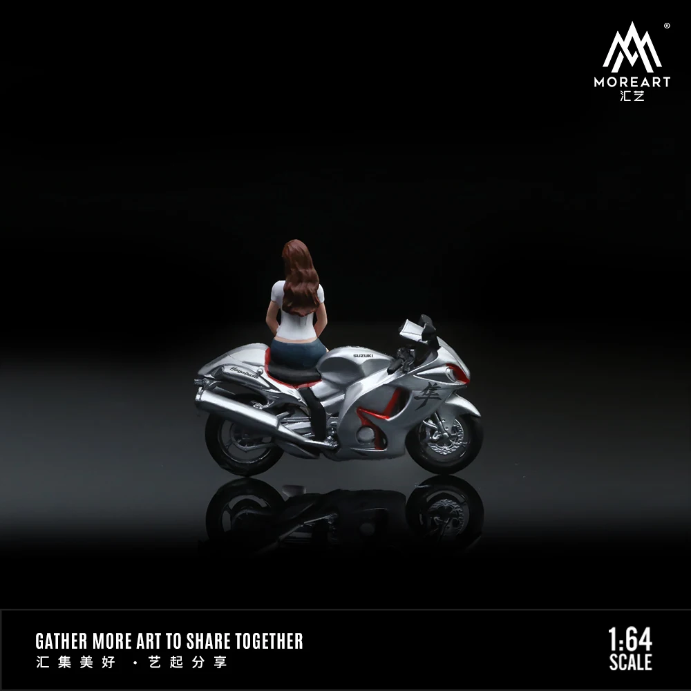 Altro Art 1:64 Set di bambole da moto modello in resina, ragazza da moto per esposizione, collezione e regalo