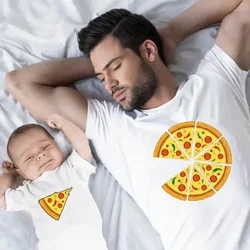 Pizza Cotton T-Shirt With Family Shirt Pizza Family Outfit Father'S Day Gift Father Son Clothes Gift For Dad T Shirt Short Sleev