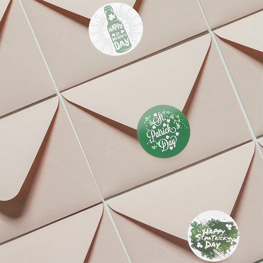 

2 Rolls St Patrick's Day Decorative Sealing Stickers Small Round Labels for Gifts Envelopes Homemade Goods Party Favor Sticker