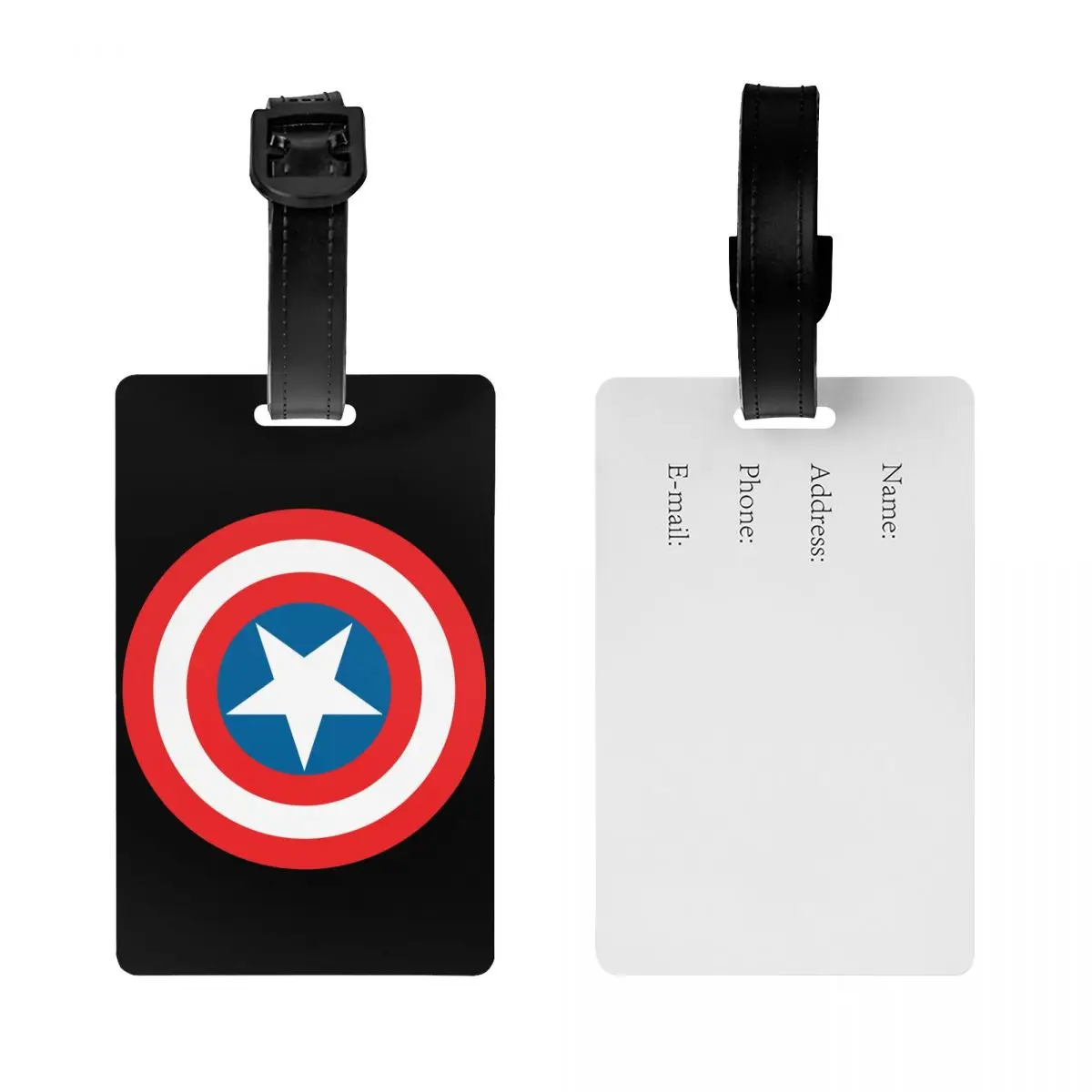 Custom Captain America Luggage Tag Privacy Protection Baggage Tags Travel Bag Labels Suitcase