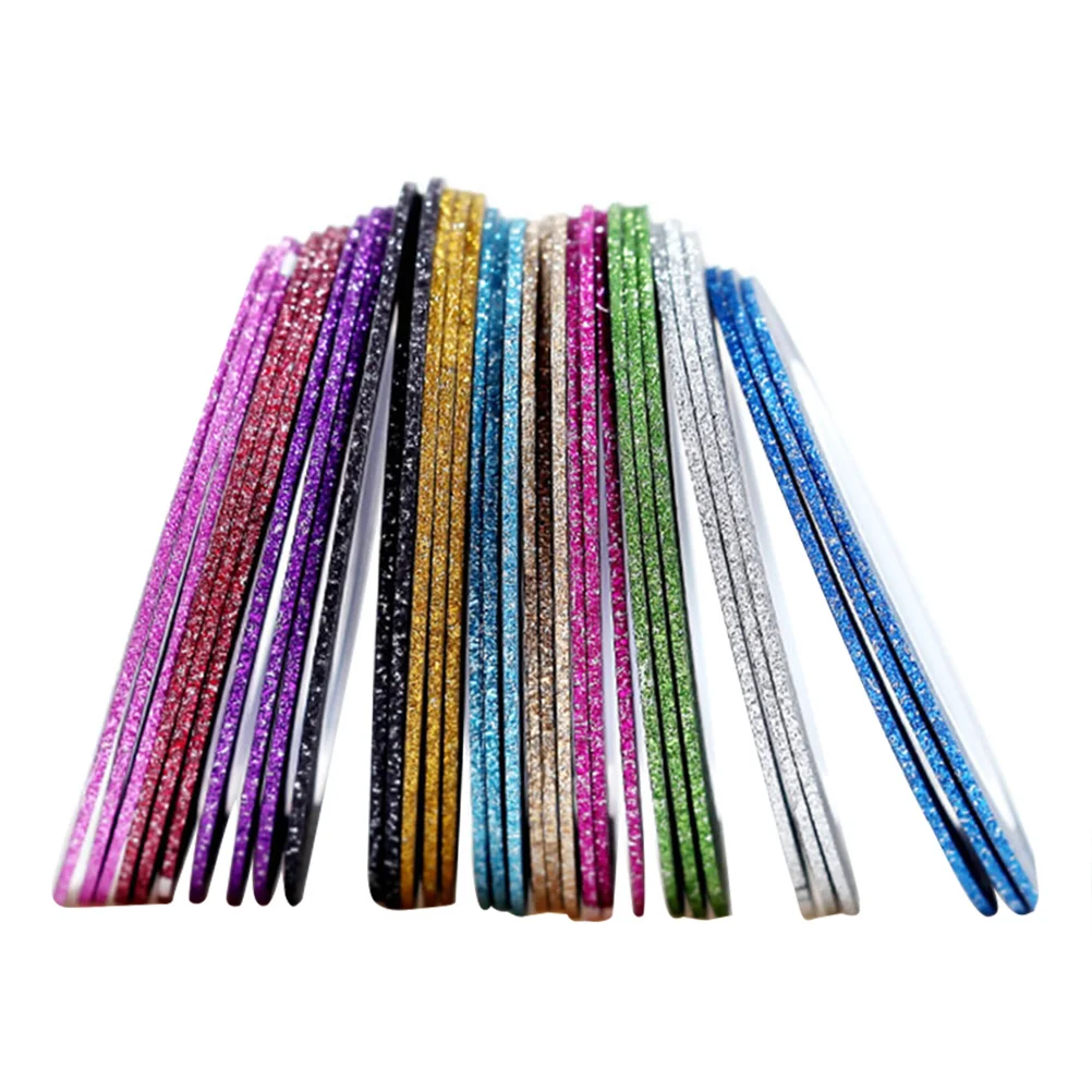 

14pcs Glitter Tape For Self-Adhesive Strips Decorative Tools Random Colors Art Nail Art Stickers Lines Nail Tape