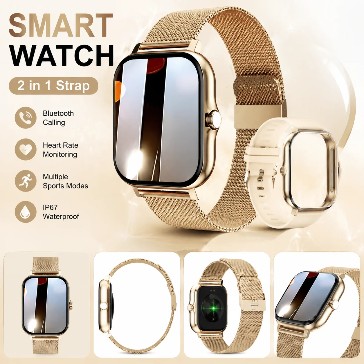 Smart Watch for Men 2.01 HD Display Bluetooth Calling 100+ Sports Modes Heart Rate Sleep Monitor IP67 Waterproof HT22 2026