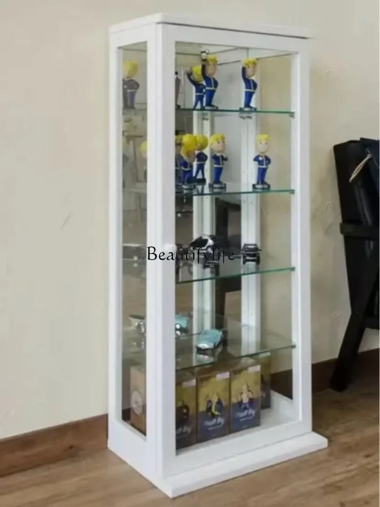 

XX39Figure Display Cabinet Household Model Toys Cosmetics Gift Display Storage Transparent Glass Cabinet