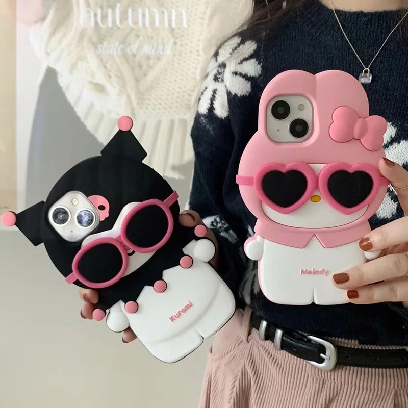 

New Sanrio Kuromi Cell Phone Cases Cartoon Kawaii Cute Melody for iPhone15promax for iPhone13pro case 14pro Anti-slip 12pro