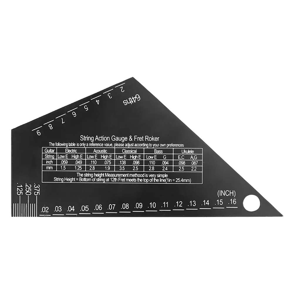 

Guitar String Ruler Electric Acoustic Luthier Gauge Height Stainless Steel Measuring Action