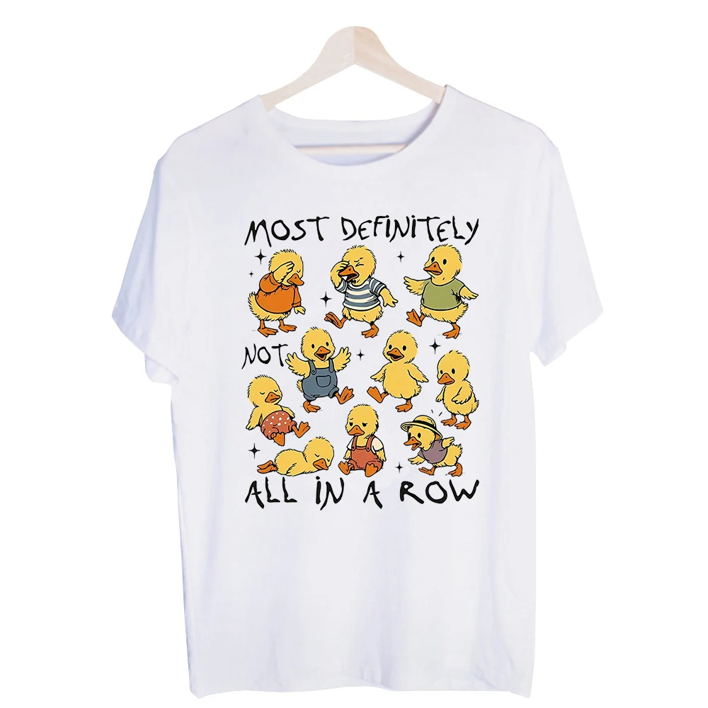 Men's Duck Graphic Tee, Short Sleeve Crew Neck T-Shirt with Slogan Print for Casual Daily Wear