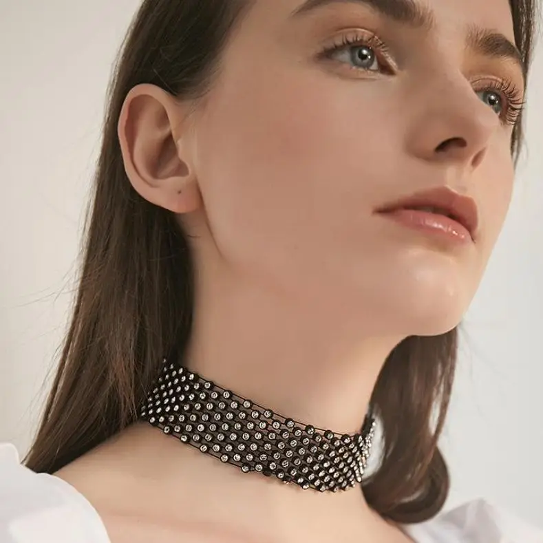 

Faionable Punk Sle, женское ожерелье, инкрустированное бриллиантами, модный аксессуар для пикантных девушек, универсальный для всех сезонов, китайский производитель...