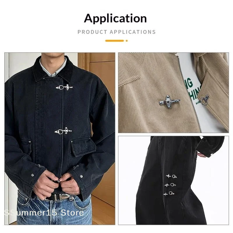 【R】1Pair Metal Buckles Handbag Strap Hook Screw Decorative Lobster Clasp Connector Button Jacket Belt Buckle Accessory
