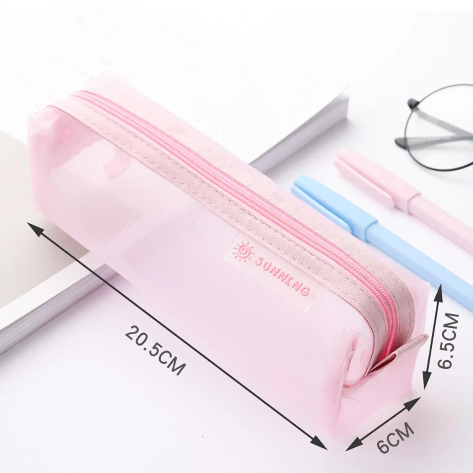 Multifunctional Net Yarn Pencil Case Storage Organizer Box for School Office