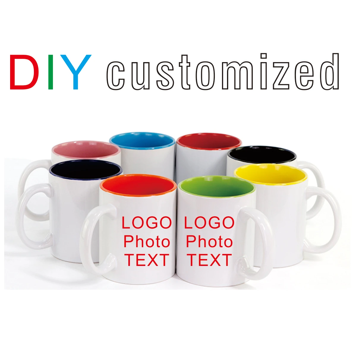 350ML Color Inside Ceramic Cup Mug DIY Print Photo Image Pattern LOGO Text Customize Gift Personalized Coffee Milk Tea Souvenir