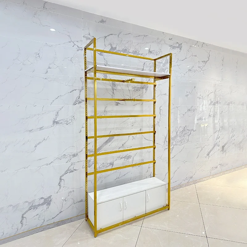 ชั้นวางโชว์วิกผมแบบปรับได้สำหรับร้านบูติก Custom.Custom .Custom พร้อมตู้โชว์เสื้อผ้า