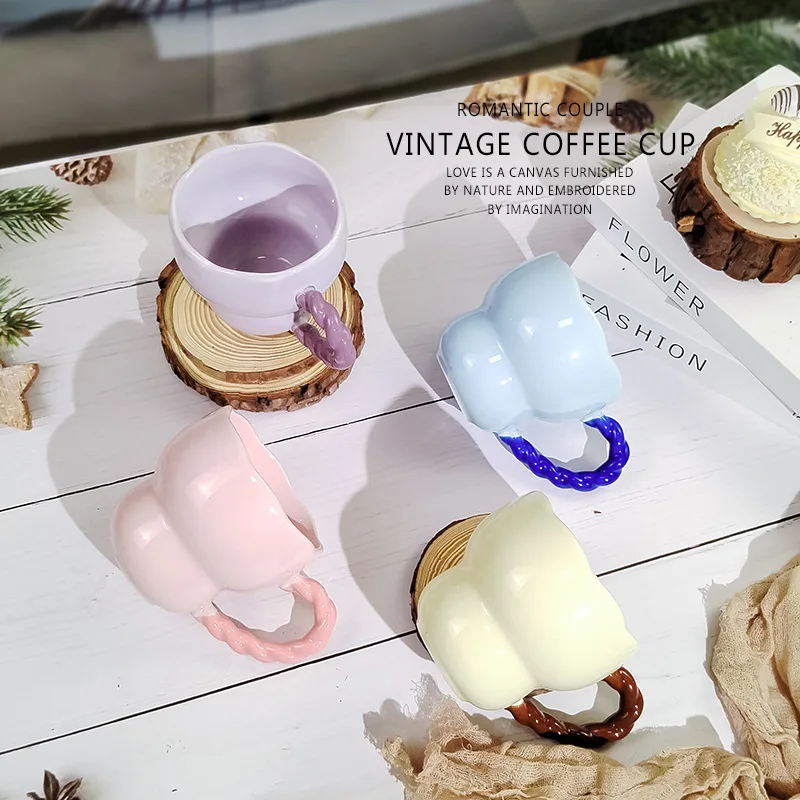 380ml Ceramic Creative Nordic Coffee Cup Cute Office Afternoon Tea Cloud Cup Kitchen Beverage Home Makeup Accessories