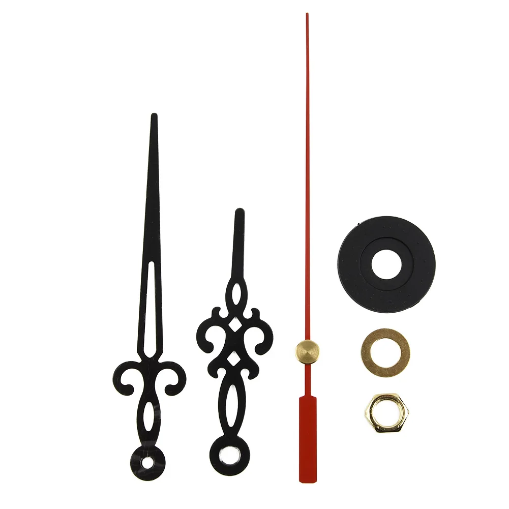 Pièces de rechange de mouvement d'horloge murale à quartz, pendule en plastique, accessoires pour la maison, noir, 4 pièces par ensemble