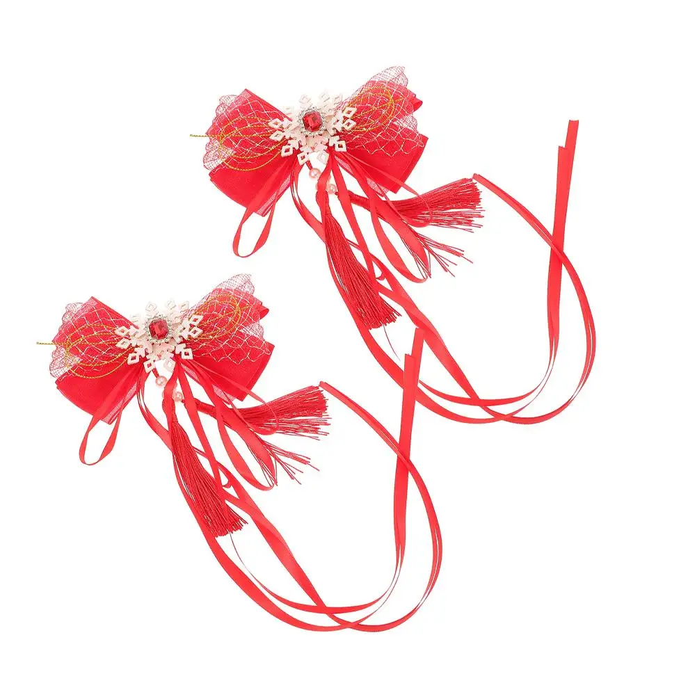 

2 Pcs Hair Piece Bow Girl Child Accessories for Girls Yarn Bowknot Clips Barrettes