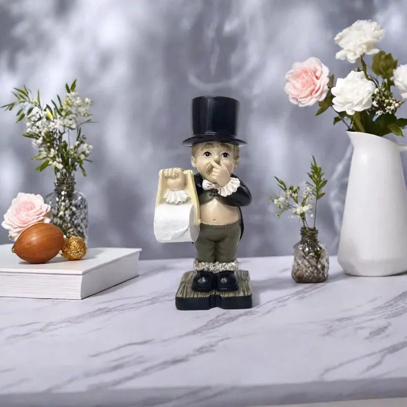 Creative Gentleman Tissue Holder European and American Modern Simple Resin Handicrafts