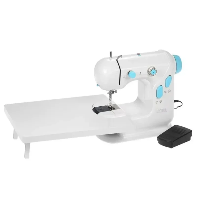 Multifunctional Electric Household Sewing Machine with Extension Table Double Thread Double Speed LED Light Foot Pedal A