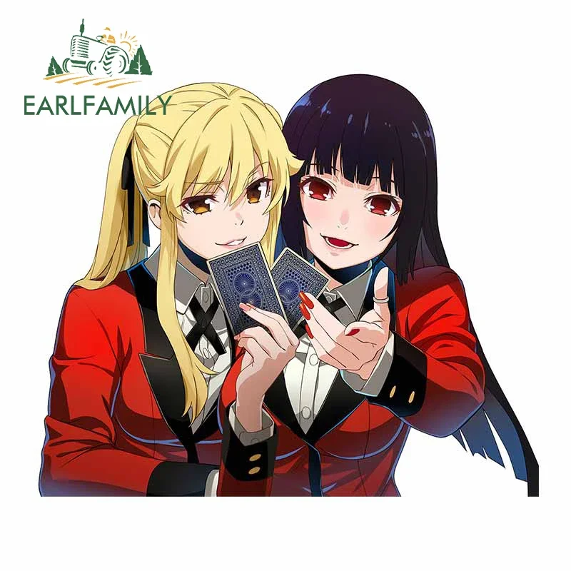 

EARLFAMILY Cute Jabami Yumeko Sunscreen Car Stickers Laptop Decals Scratch-proof Sticker Vinyl Material Decoration Accessories