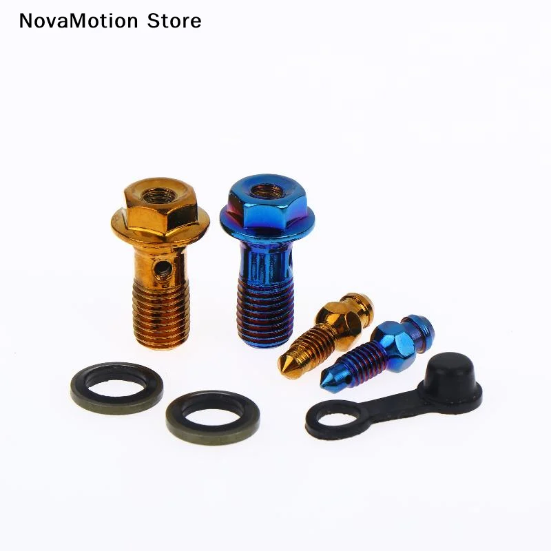 [NM]1Set Motorcycle Accessories Brake Bleed Screw Banjo Bolt M10*1.25mm /1.0mm Air Release Brake Caliper Cylinder Screw[NM]
