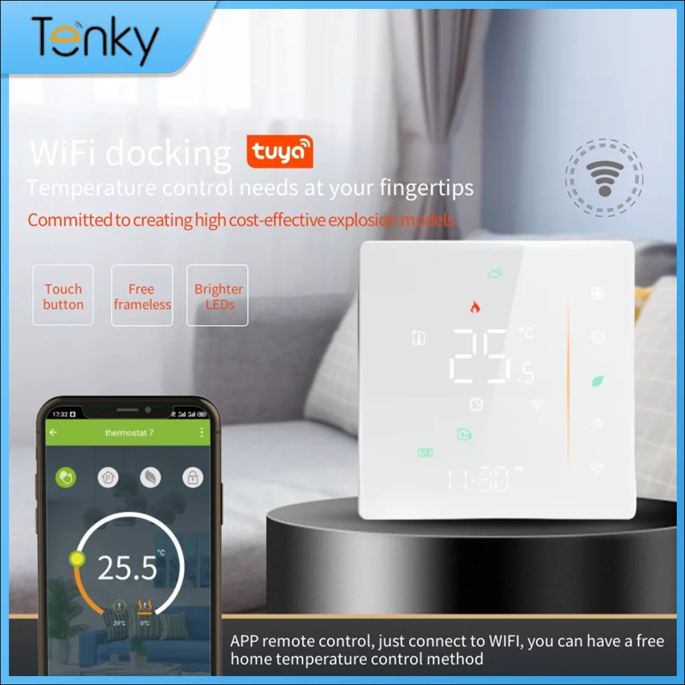 

Tuya WiFi Smart Life Thermostat Water Heating Temperature Controllers With Digital Dispaly Works With Alexa Home Tuya App