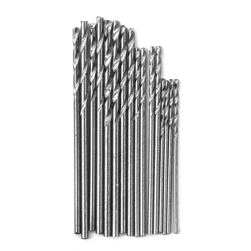 F92C 16pcs HSS الفولاذ الأبيض تويست تويست بتات 0.8-1.5 ملم لتدريبات الطحن الكهربائي