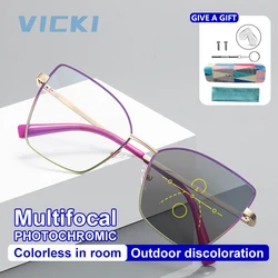 VICKI Butterfly Large Frame Women's Multi-focus Progressive Glasses Fashion Anti-blue Light Personality Glasses PFD3086