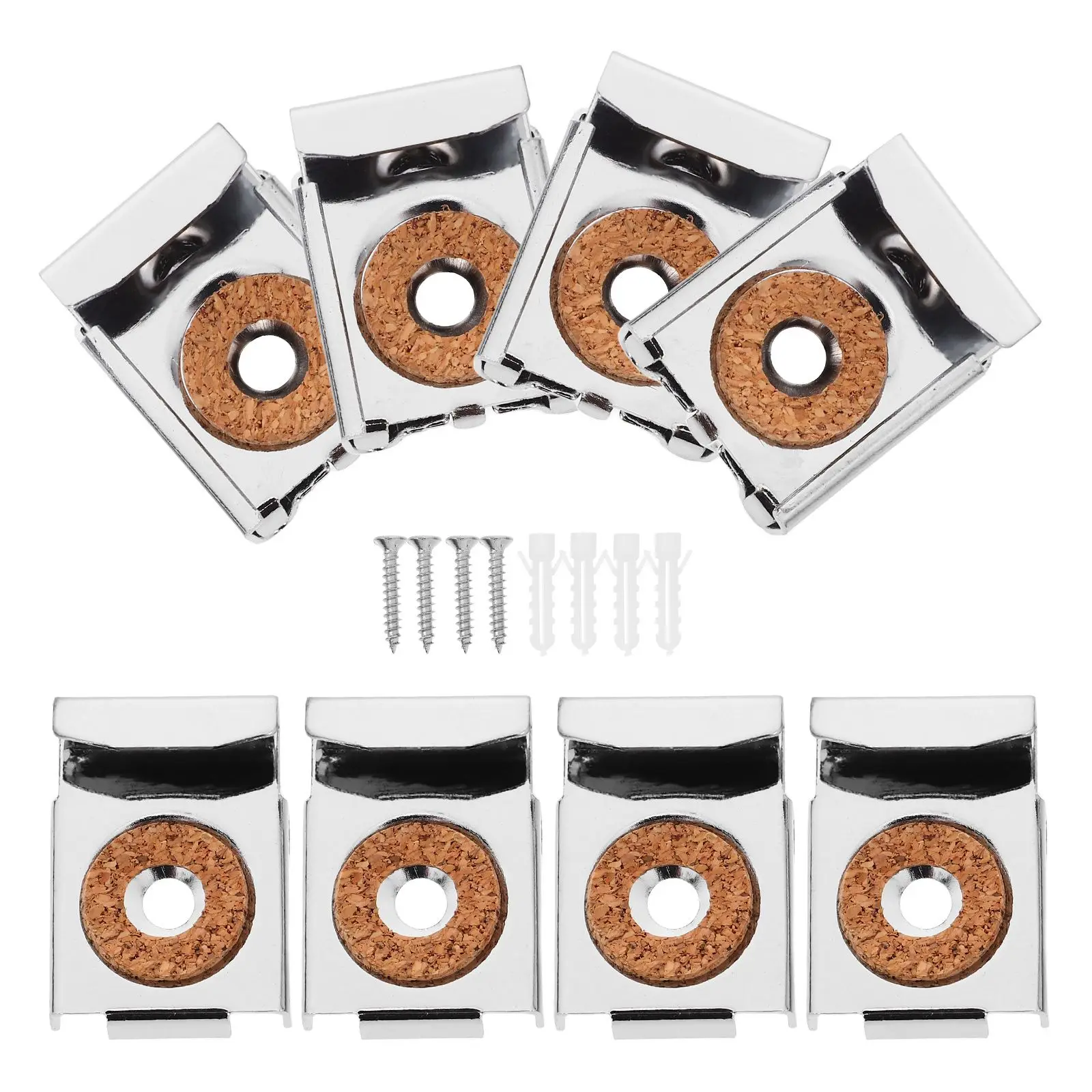 

8 Pcs Mirror Holders Holder Square Mirror Hanging Piece Iron Glass Frameless Mounting Hardware Wall Bracket Accessories
