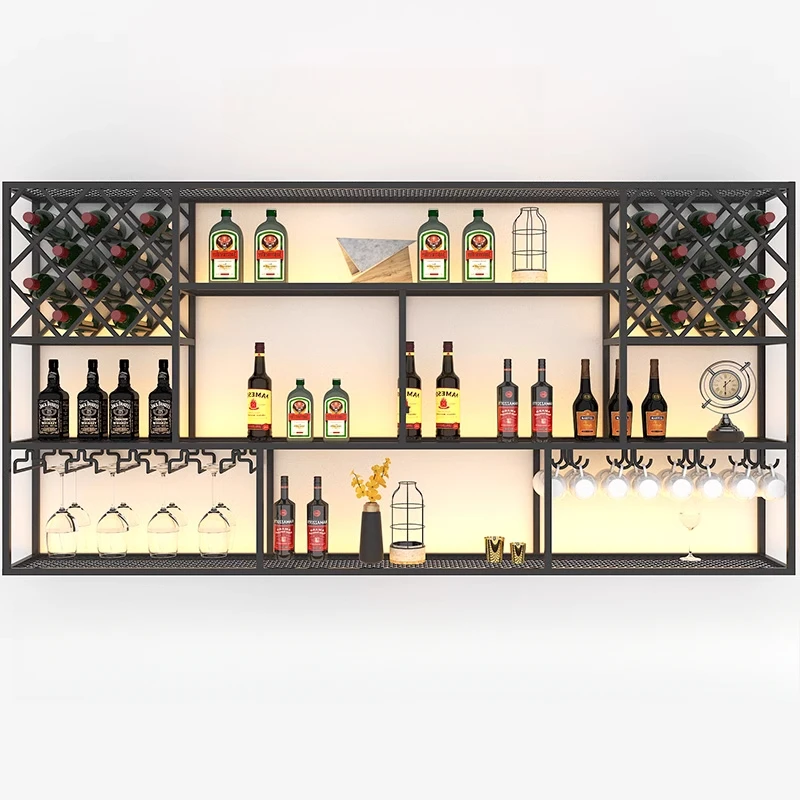 Industrial Display Bar Cabinet Buffet Organizer Standing Kitchen Cabinet Modern Accesories Meuble Bar Decoration Furniture