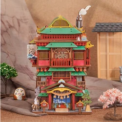 NEW DIY Wooden Japanese Hot Spring House Storage Box 3D Puzzles Miniature Model Kits Jigsaw Friends Christmas Gifts Home Decor