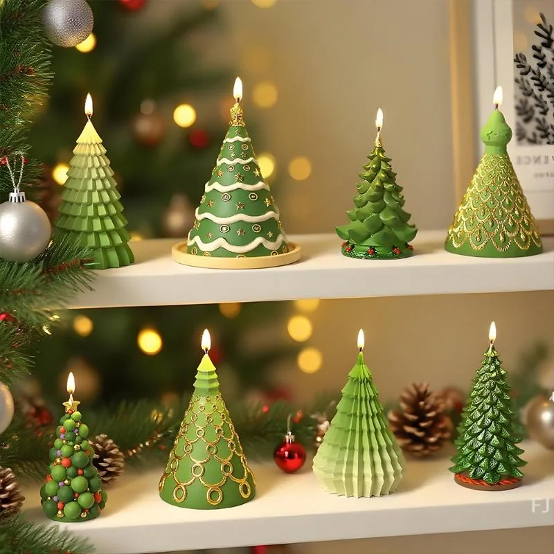 Silikonform, Bastelwerkzeug, 3D-Weihnachtsbaum, Duftkerze, Wachsguss, Aromatherapie, DIY-Gipsformen für festliche Bastelarbeiten