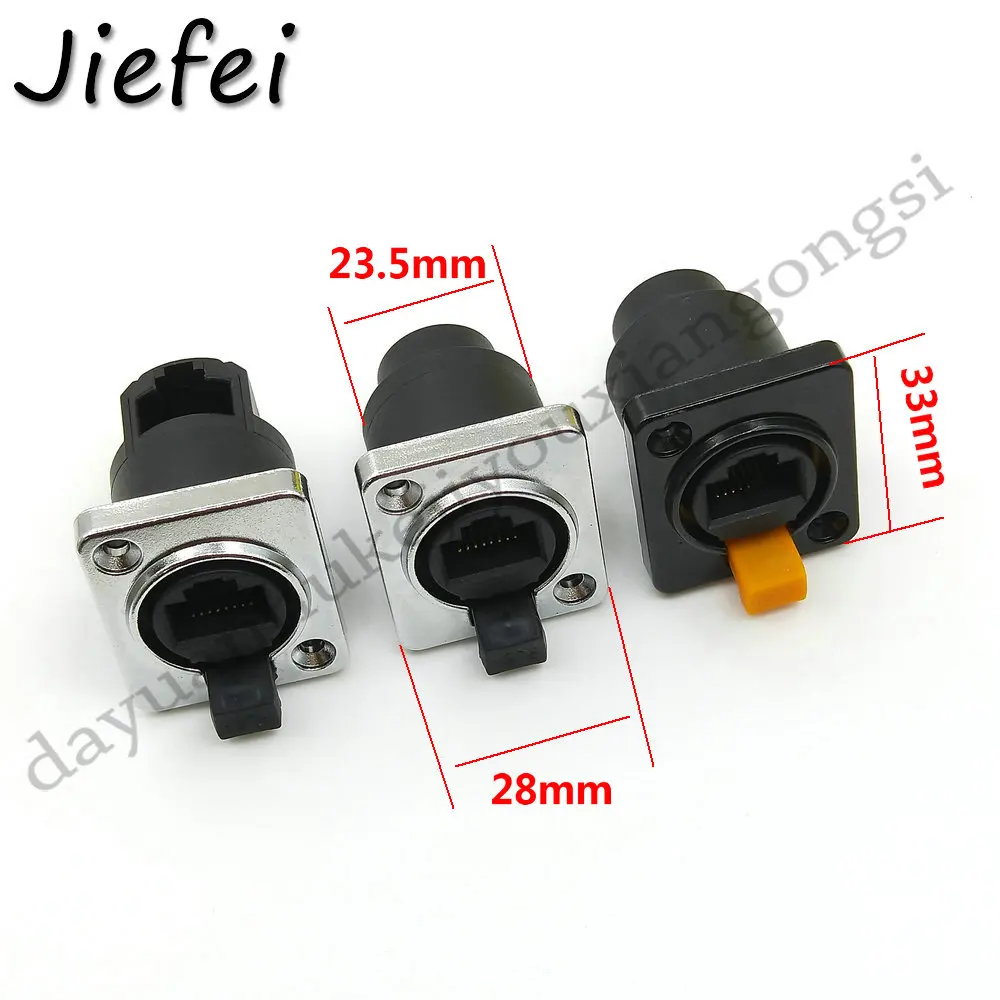 

RJ45 Waterproof Network Connector,Copper Pins 8p8c Female Chassis Panel Mount Sockets Ethernet Connector IP65 Straight Type