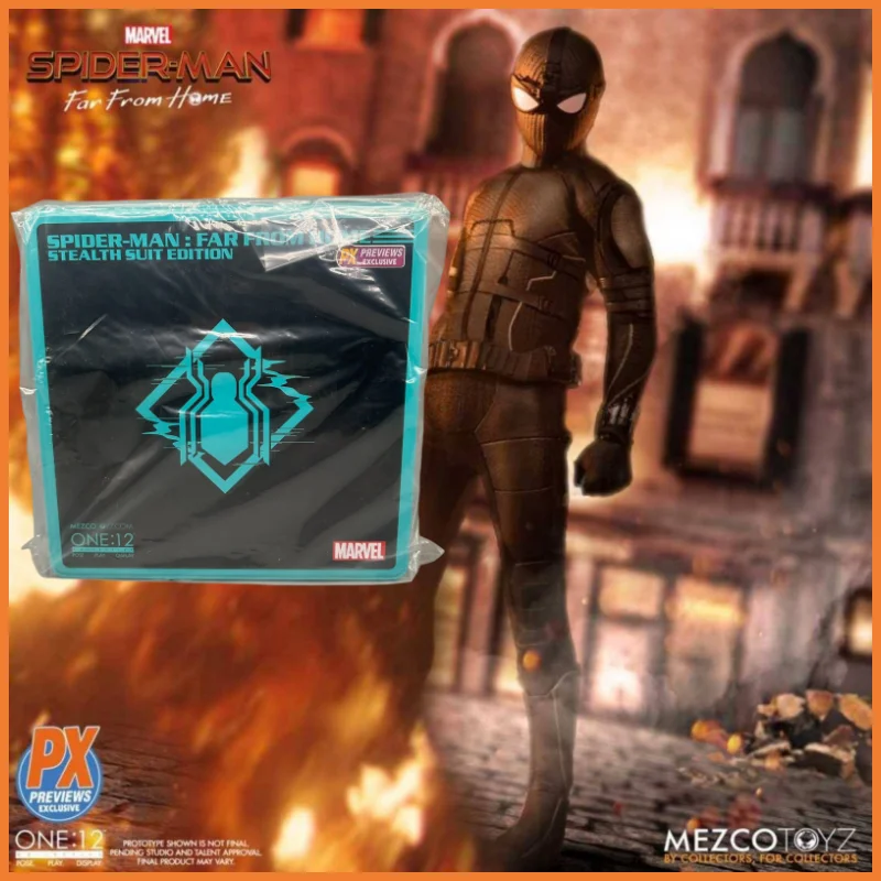 

2026 New In Stock Original Mezco ONE:12 Spider Man: Far From Home Peter Parker Night Monkey Anime Action Figures Toy