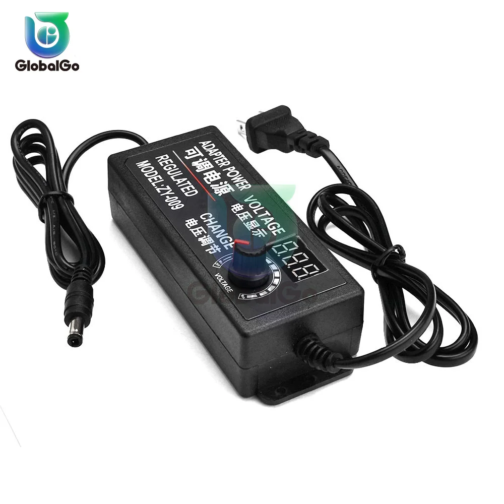 AC-DC Adjustable Voltage Power Adapter 100-220V to 3-24V/3-12V/9-24V Digital Display 2A 3A 5A AC to DC