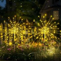 200 LEDs Solar Fireworks Light for Outside Decor 1-4 Pack 8 Modes Solar Fairy Garden Lights Solar Starburst Lights for Landscape